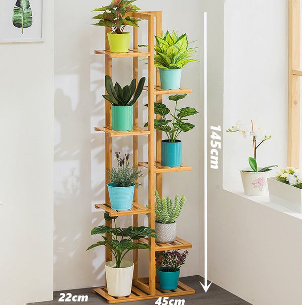 7 Tiers Bamboo Plant Stand Flower Shelf Rack