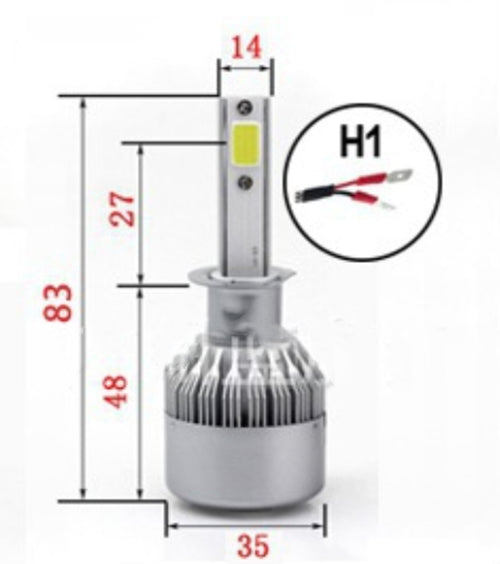 H1 Car Headlight LED Bulb 1 Pair 8000LM 35W Waterproof
