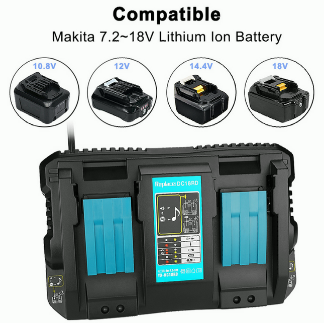 For Makita Battery DC18RD Lithium 18V Dual Port Charger - salelink.co.nz