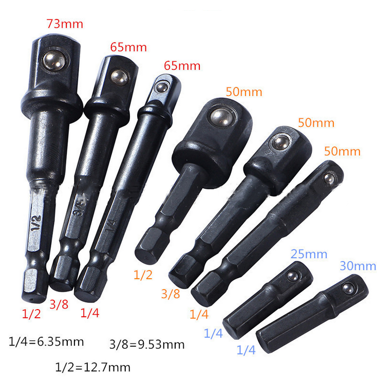 12Pc Drill Socket Adapter Set Impact Nut Driver Hex Extension Bit 1/4 ...