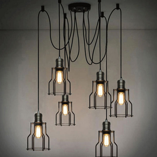 Spider Cage Ceiling Pendant Light 6 Heads