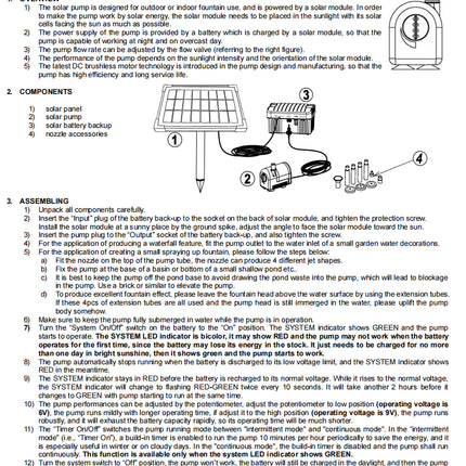 Solar Fountain Pump with Backup Battery - salelink.co.nz