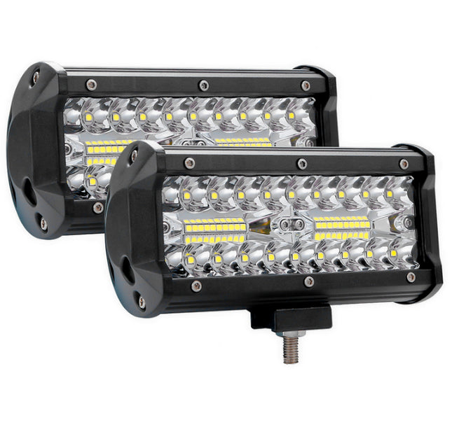 Pair 7inch Led Work Light Bar Spot Flood Offroad Driving 4wd 4x4 Reverse