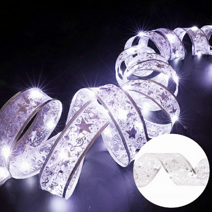 5M LED Christmas Tree Ribbon Bow Xmas Light