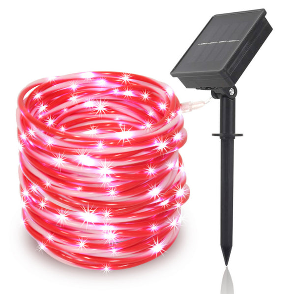 10M Christmas Solar Rope Lights Outdoor Waterproof LED Candy Tube Lights