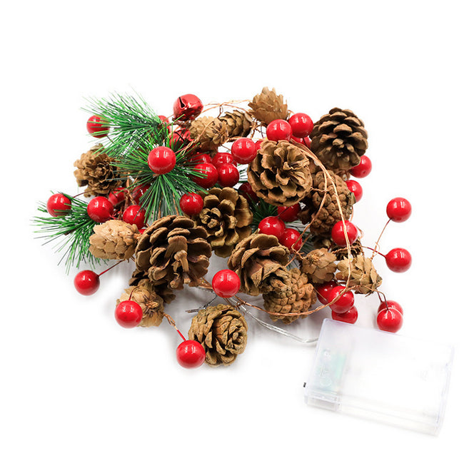 20LED Pine Cone Christmas Lights String Fairy Xmas Wire Battery Powered Home Decor