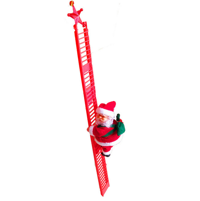 Electric Climbing Ladder Santa Claus Christmas Xmas Figurine Party Decoration