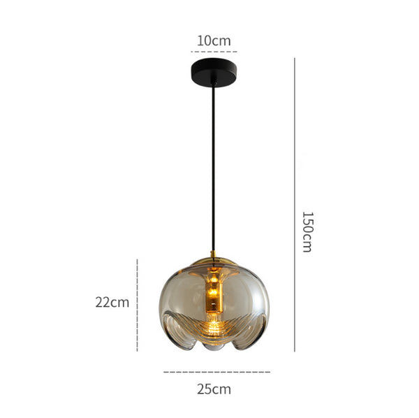 Clear Amber Glass Pendant Light Lamp Hanging