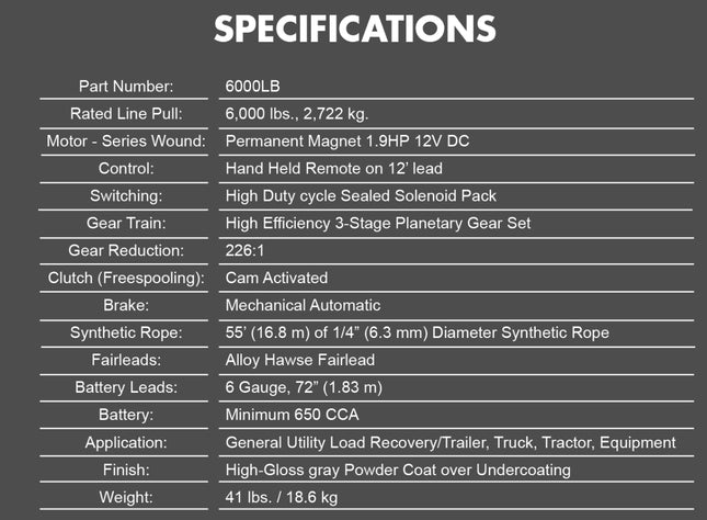 X-BULL Electric Winch 6000LBS
