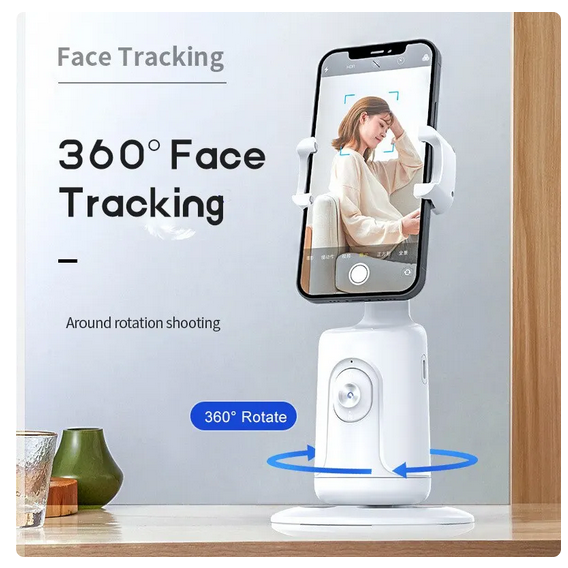 Auto Face Tracking Phone Holder Black–