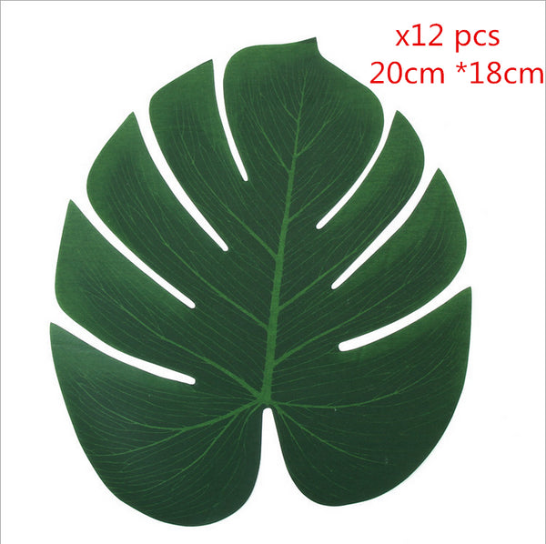 12x Artificial Hawaiian Luau Tropical Beach Party Leaf Jungle Palm Decoration