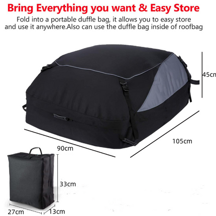 105×90×45cm Soft-Shell Vehicle Rooftop Cargo Carrier Bag - salelink.co.nz