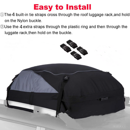 105×90×45cm Soft-Shell Vehicle Rooftop Cargo Carrier Bag - salelink.co.nz