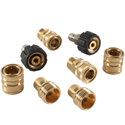 Pressure Washer Adapter Set, Quick Disconnect Kit, M22 Swivel to 3/8'' Quick Connect 3/4" to Quick Release - salelink.co.nz