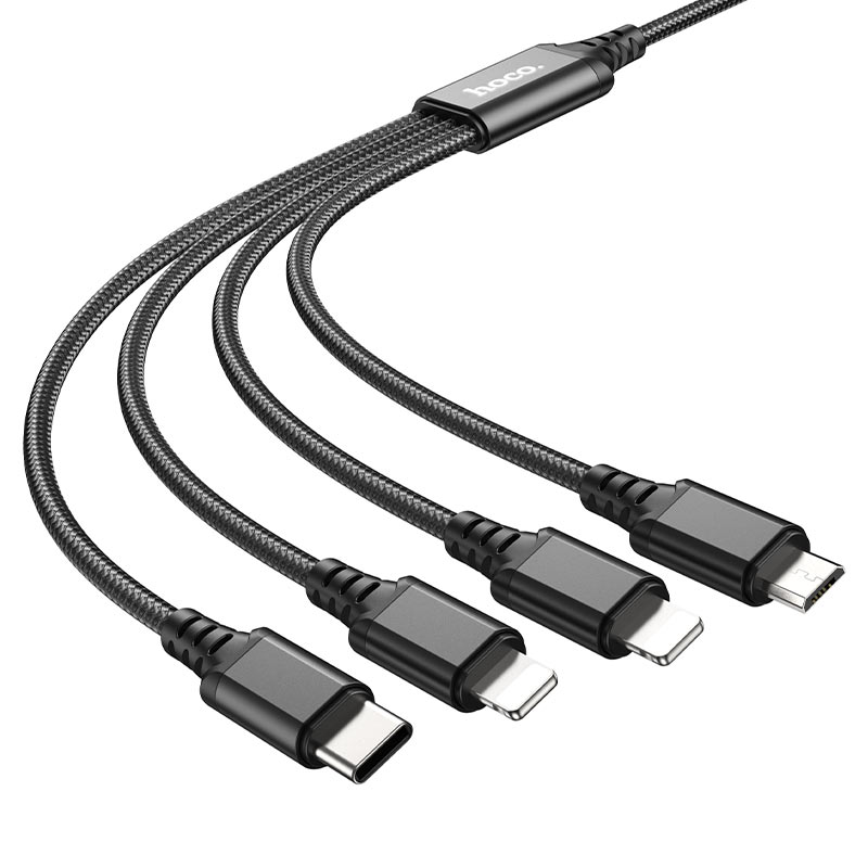 HOCO 4in1 Cable (iP+iP+Type-C+Micro) 1M