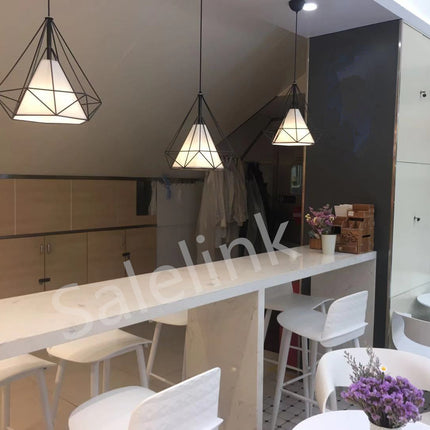 Pendant Hanging Light Lampshade Metal Diamond Black - salelink.co.nz
