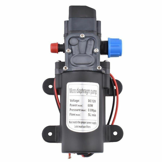 60W 12V 80PSI Water Pump High Pressure 5L/Min Self-Priming Caravan Camping Boat - salelink.co.nz