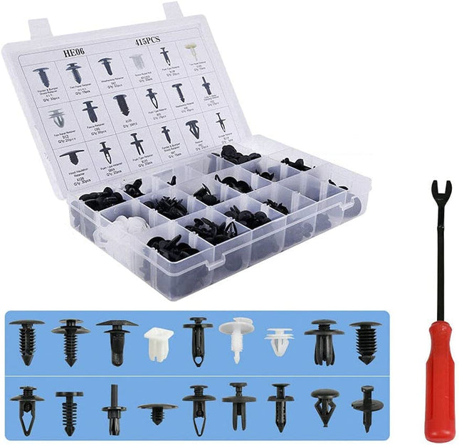 415pcs Car Body Push Retainer Pin Rivet Trim Plastic Clips