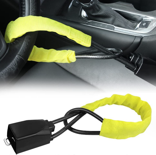 Steering Wheel Lock Seat Belt Lock Universal Anti Theft Car Device Yellow