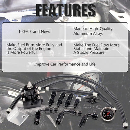 Universal Adjustable EFI Fuel Pressure Regulator Kit - salelink.co.nz