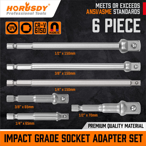 6PCS Drill Socket Adapter Set Impact Nut Driver Bits Set