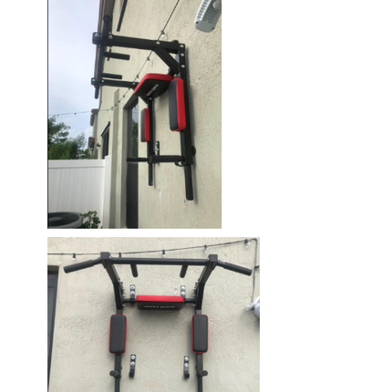 Pull Up Bar and Dip Station - Black + Red - salelink.co.nz