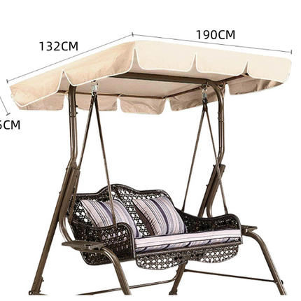 190x132x15cm Swing Seat Canopy Top Cover Replacement 3 Seater