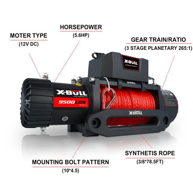 X-Bull Electric Winch 9500lbs - salelink.co.nz