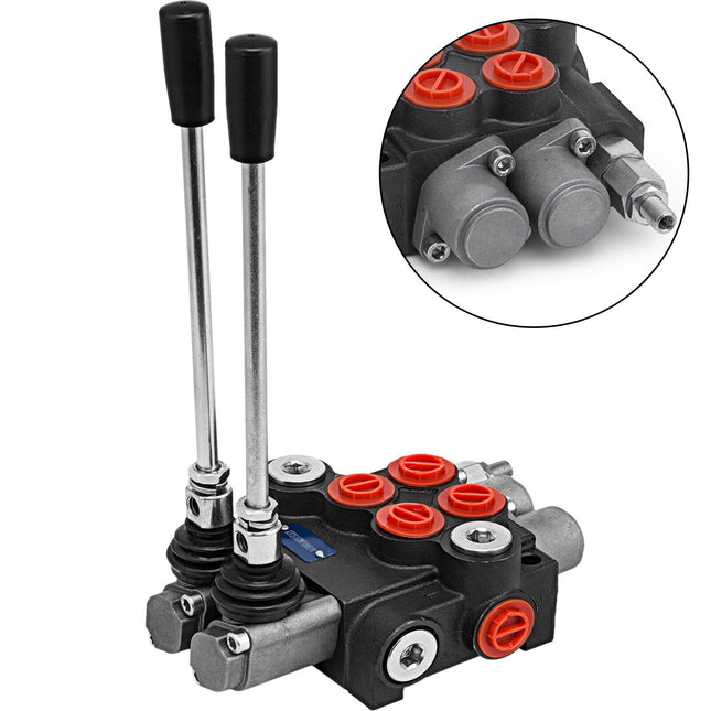 2 Spool Hydraulic Directional Control Valve 11 Gpm, Double Acting Cylinder Spool