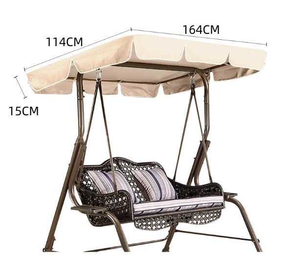 164x114x15cm Swing Seat Canopy Top Cover Replacement 3 Seater