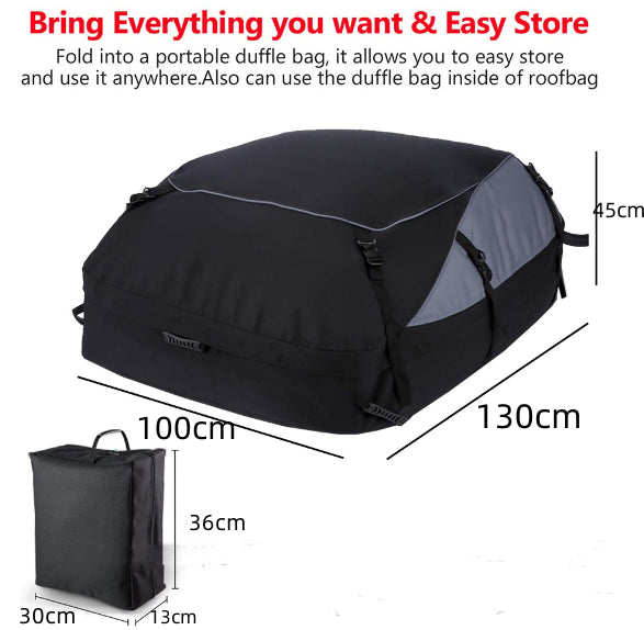 130×100×45cm Soft-Shell Vehicle Rooftop Cargo Carrier Bag