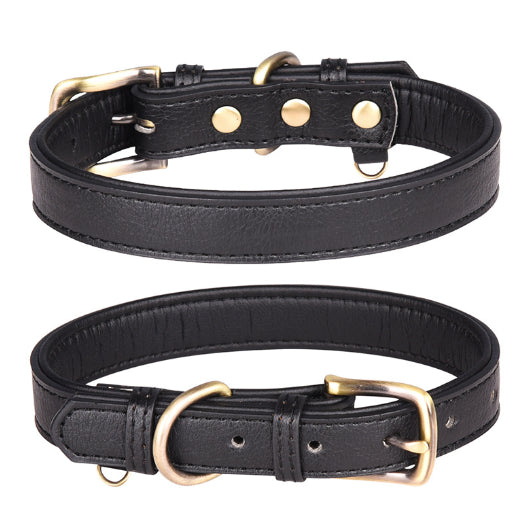 Adjustable Strong Heavy Duty PU Leather Dog Collar for Large Dogs - salelink.co.nz