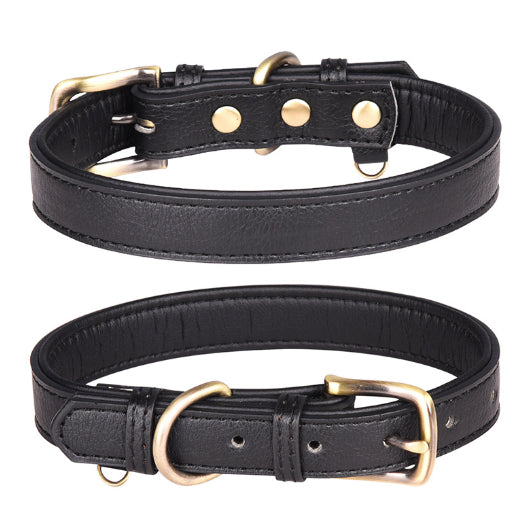 Adjustable Strong Heavy Duty PU Leather Dog Collar for Large Dogs