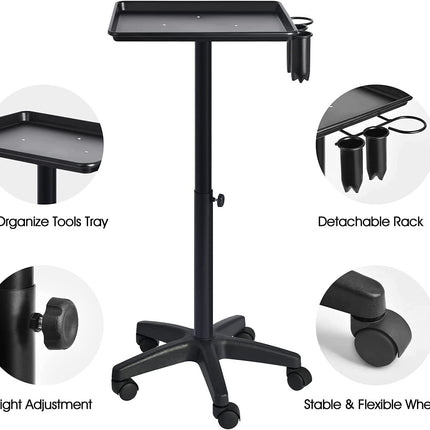 Hair Salon Trolley Hair Extension Rolling Stand Aluminum