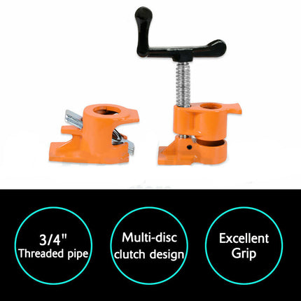 3/4'' Gluing Pipe Clamp 4 Pcs Heavy Duty WOODWORKING VICE TOOLS Wide Protect Pad - salelink.co.nz