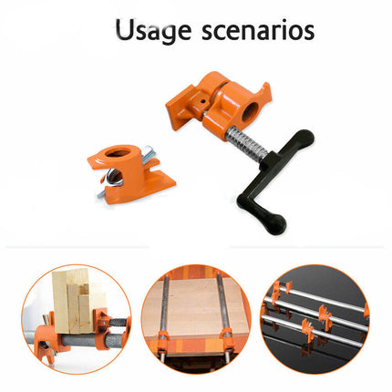 3/4'' Gluing Pipe Clamp 4 Pcs Heavy Duty WOODWORKING VICE TOOLS Wide Protect Pad - salelink.co.nz