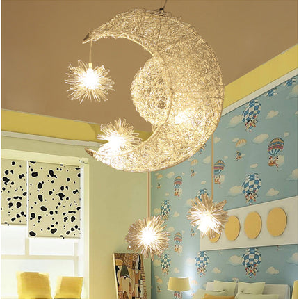 Moon Star Pendant Lamp Ceiling Light Children Kids Bedroom - salelink.co.nz