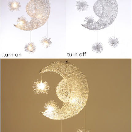 Moon Star Pendant Lamp Ceiling Light Children Kids Bedroom - salelink.co.nz