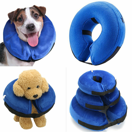 Pet Dog Inflatable Cone Collar Medical Wound Soft S