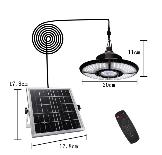 Solar Powered Shed Light with 4 Adjustable Panel Cool White