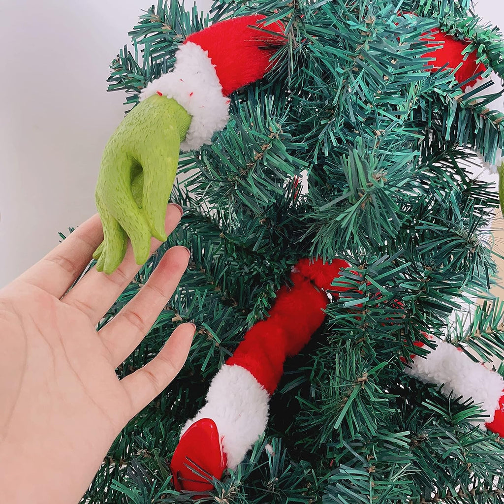 Funny Plush Grinch Head Arm Legs Ornament Holder Decoration Gift Christmas  Tree
