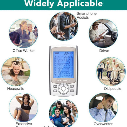 TENS Machine with 24 Massage Modes & 10 Pads - salelink.co.nz