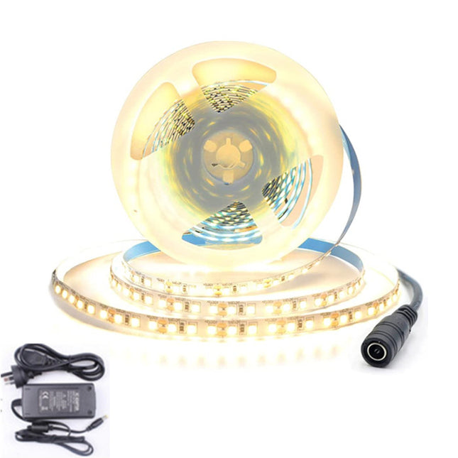 5M Warm White 5050 12V Led Strip Light with Power Adapter - salelink.co.nz