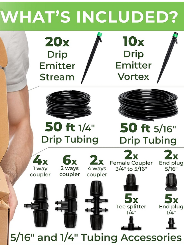 15m+15m Watering Drip Irrigation Hose Kit System