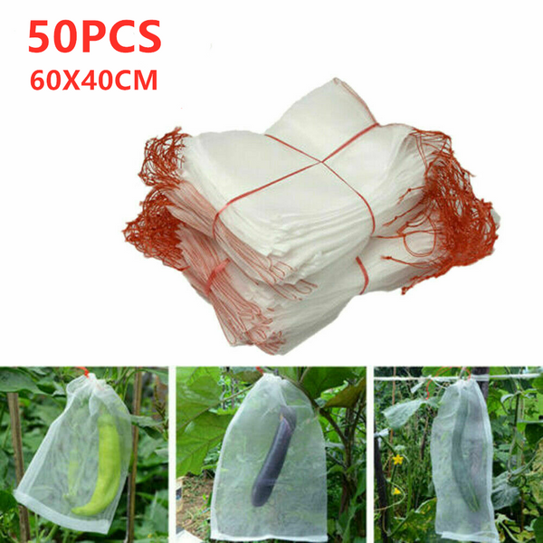 50PC 60X40cm griculture Garden Fruit Vegetable Protection Exclusion Mesh Net Bags