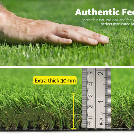 Two Pieces 1X10M Artificial Grass 30MM 20M2