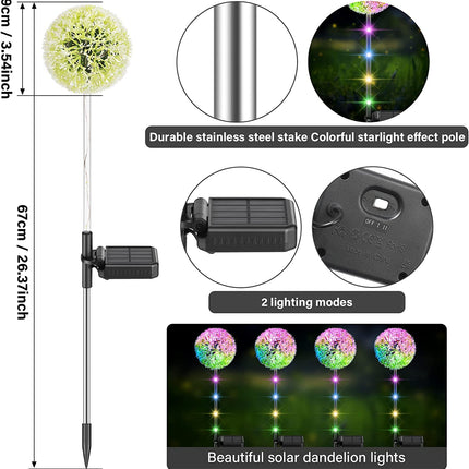 Solar Garden Lights Garden Ornaments Outdoor Dandelion 4PCS