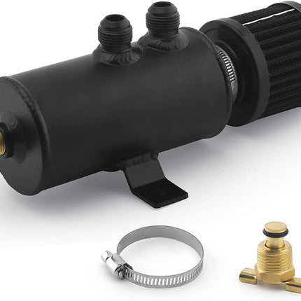 750ml Oil Catch Can Tank Kit Polish Baffled Reservoir with Breather Filter