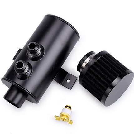 750ml Oil Catch Can Tank Kit Polish Baffled Reservoir with Breather Filter