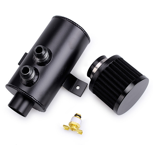 750ml Oil Catch Can Tank Kit Polish Baffled Reservoir with Breather Filter